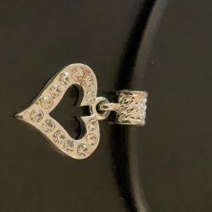 RHINESTONE HEART LEATHER CHOKER